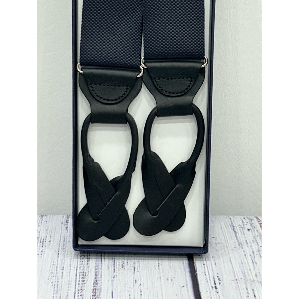 Brooks Brothers Solid Black Formal‎ Suspenders Le… - image 2